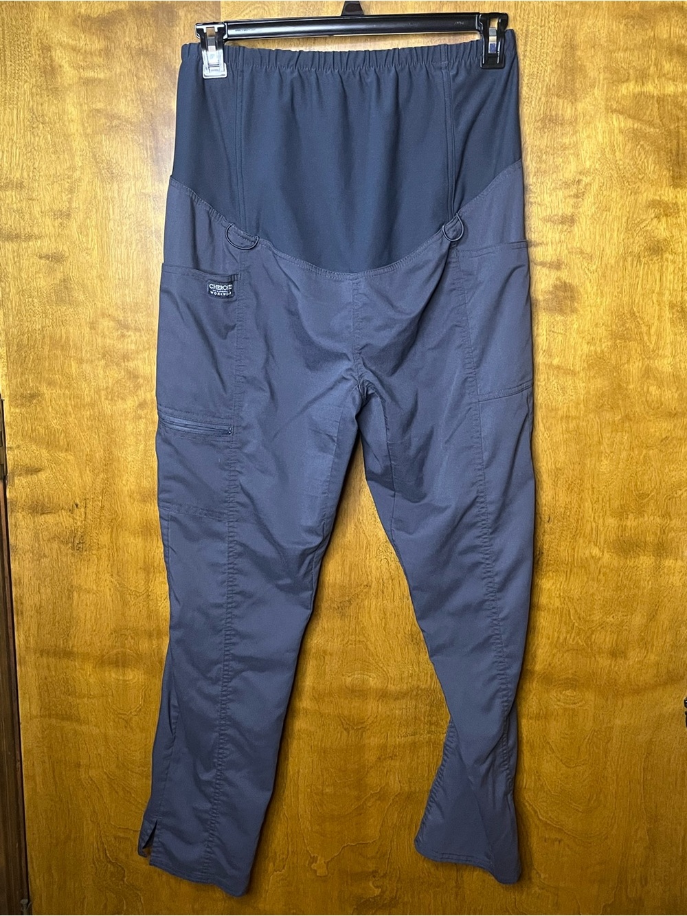 Cherokee Workwear Maternity Scrub Pants Size Small Gray Stretch Waist